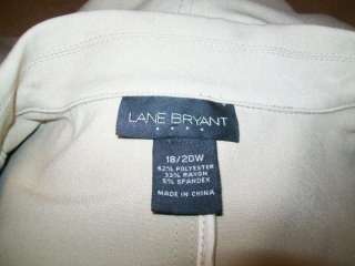 Lane Bryant jacket/blazer beige polyester spandex rayon size 18/20W 