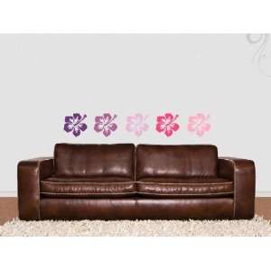 Wall Sticker Decal Hibiscus Flower 20cm  90 silver  