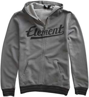 Element Miramesa Fleece Boys New Zip Up Hoodie Grey Sweatshirt Jacket 