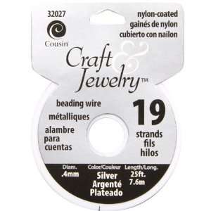  25 .40mm 19   Strand Bead Wire   Silver   Tools & Cording 