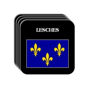  Ile de France   LESCHES Set of 4 Mini Mousepad Coasters 
