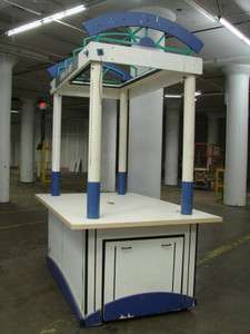 Wooden Rolling Retail Kiosks with Large Storage Drawers  