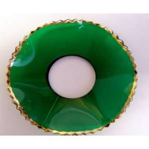  Bobeche Green Fluted with Gold (each)