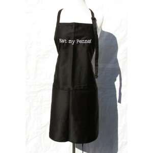  Black Embroidered Apron Eat My Penne