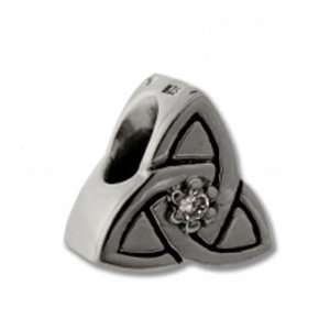  Biagi Silver with Clear CZ Celtic Knot Bead Charm Biagi Jewelry