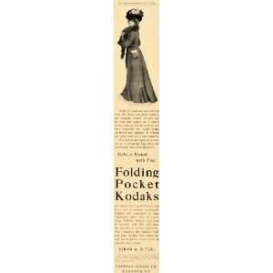  1901 Ad Folding Pocket Kodaks Purse Leather Aluminum 