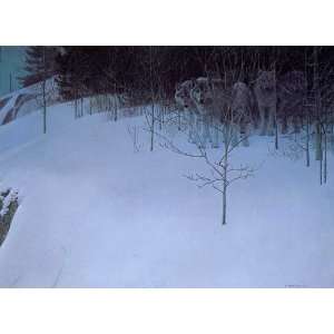 Robert Bateman   Clear Night Wolves Canvas Giclee