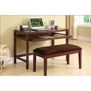  Espresso Finish Writing Desk with Bench Furniture & Decor