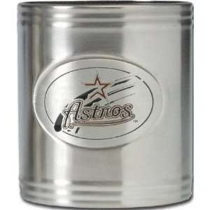   Houston Astros Stainless Steel & Pewter Can Cooler
