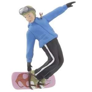 Snowboarder Girl   Blue Jacket Christmas Ornament 