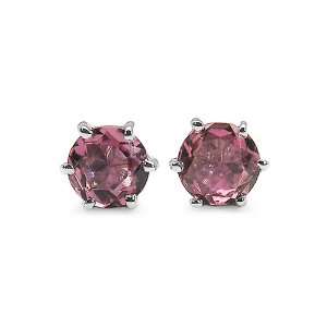   Carat Genuine Pink Tourmaline Sterling Silver Stud Earrings Jewelry