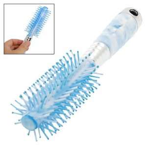   Blue Round Head Plastic Tooth Curly Hair Beauty Tool Roll Comb Beauty