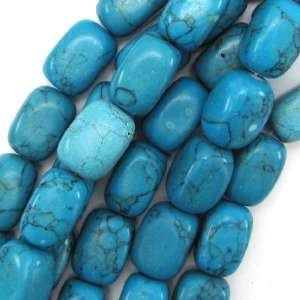    18mm blue turquoise nugget beads 15 strand