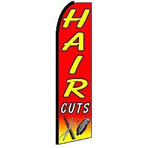  Hair Cuts Red Yellow Extra Wide Swooper Feather Flag 