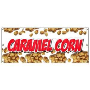 x120 CARAMEL CORN BANNER SIGN caramel popcorn signs new fresh kettle 