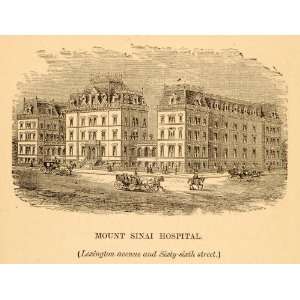  1872 Mount Sinai Hospital Jewish New York City Print 