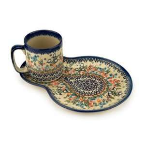   Pottery Garden of Eden Breakfast Plate with Mug