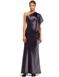   Allen Schwartz Womens Asymmetric Cascade Sleeve Long Dress Clothing