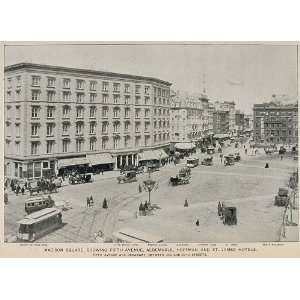  1893 Print Madison Square Fifth Avenue Albemarle Hotels 