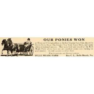  1919 Ad Belle Meade Farm Virginia State Fair Win Ponies 