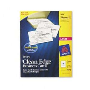 New Avery 5876   Clean Edge Laser Business Cards, 2 x 3 1/2, Ivory, 10 