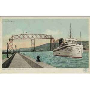  Reprint Duluth MN   Ship Canal and Aerial Bridge