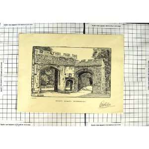    Architecture Deanery Gateway Peterborough Old Print