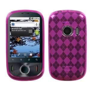  Hot Pink Argyle Candy Skin Cover For HUAWEI M835 Cell 