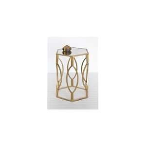  Morocco Hexagonal Gold Leaf Side Table by Worlds Away 