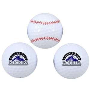  Colorado Rockies 3 Pack Logo Golf Balls