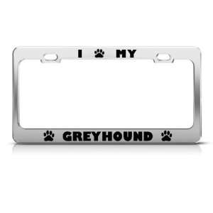  Greyhound Dog Dogs Chrome Metal License Plate Frame Tag 