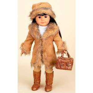    Fur Trim Seude Coat Set For American Girl Dolls Toys & Games