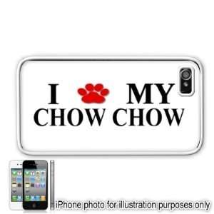  Chow Chow Paw Love Dog Apple iPhone 4 4S Case Cover White 