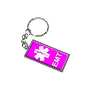  EMT Star of Life   Pink   New Keychain Ring Automotive