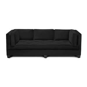 Williams Sonoma Home Wilshire Sofa 96, Leather, Black, Standard 