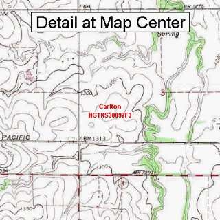 USGS Topographic Quadrangle Map   Carlton, Kansas (Folded/Waterproof)