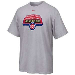   Nike Chicago Cubs Ash Wrigley Field Stadium T shirt