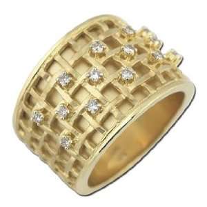  Net 14K Yellow Gold 0.24cttw Round Diamond Ring Jewelry