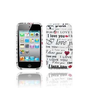  iPod Touch 4G Graphic TPU Skin Case   I Love You (White 