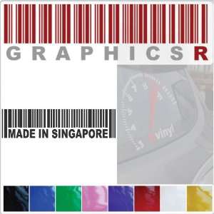   Decal Graphic   Barcode UPC Pride Patriot Made In Singapore A500   Red