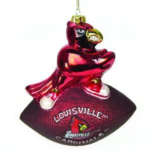  NCAA Louisville Cardinals Mouth Blown Glass Mascot Football 