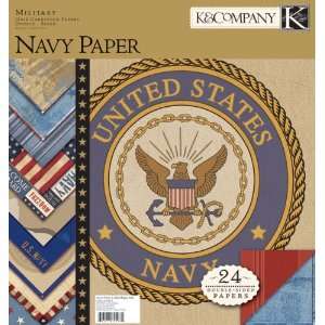  Military Two Sided Paper Pad 12X12 Navy   24 She