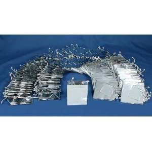  100 Silver Tote Bags Metallic Shopping Gift Displays 3.5 