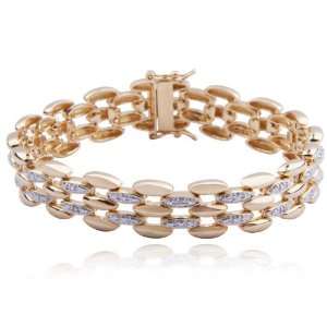    18k Gold over Sterling Silver Diamond Accent Bracelet Jewelry
