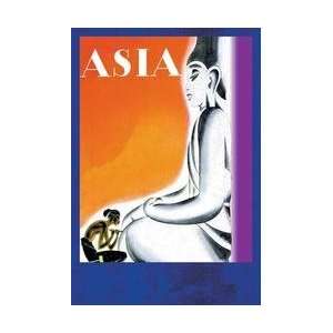   Sculptor at the Knees of Buddha w/TITLE 24x36 Giclee