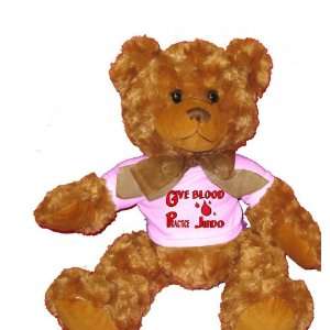 Give Blood Practice Judo Plush Teddy Bear with WHITE T 