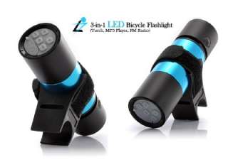 in 1 LED Bicycle Flashlight (Torch,  Player, FM Radio)   100 
