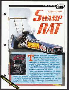 THE SWAMP RAT DRAG RACING CAR Don Garlits History Photo INFO SPEC 