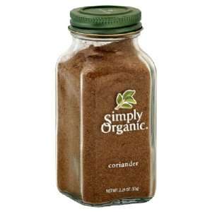 Simply Organic Coriander Seed Ground CERTIFIED ORGANIC 2.29 oz bottle 