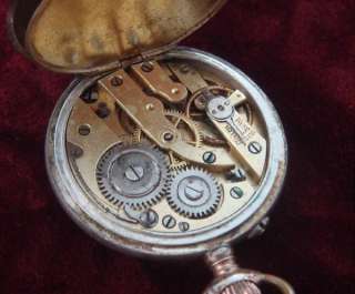 Old Estate Ladies 19th Century Silver Two Tone Pendant Watch 